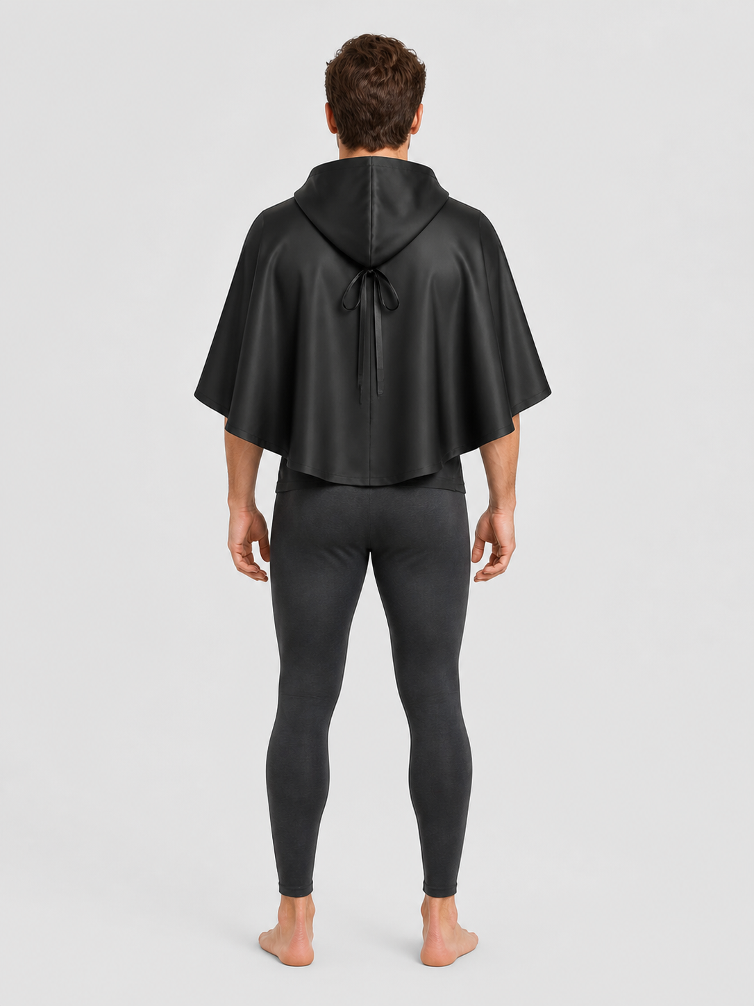 Black Hooded Death Cloak for Halloween Cosplay back view
