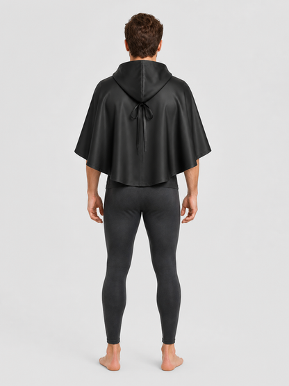Black Hooded Death Cloak for Halloween Cosplay back view