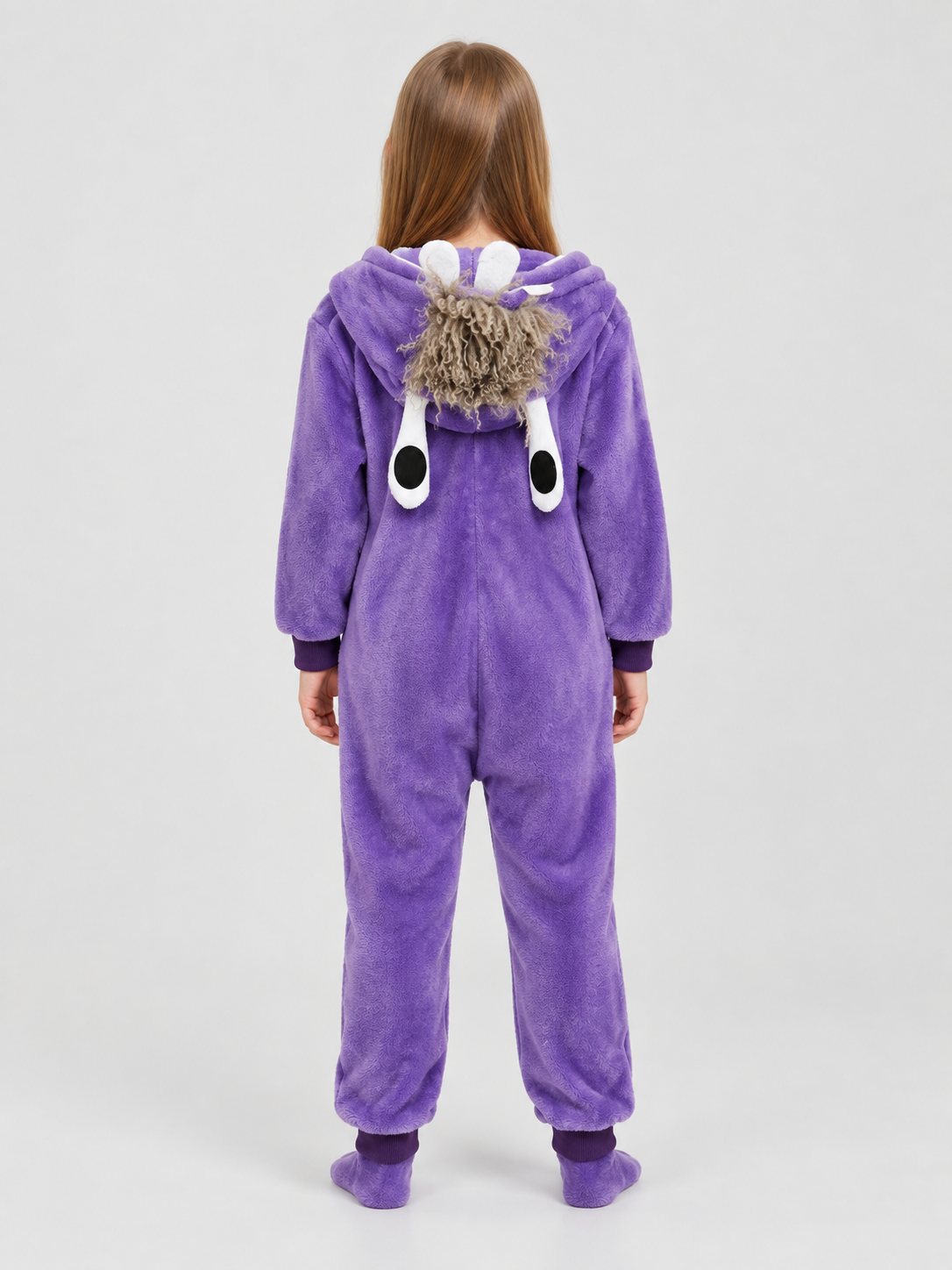 Purple Flannel Hooded Pajama Jumpsuit