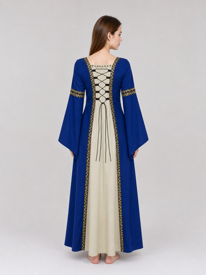 Long Medieval-Style Lace-Up Dress
