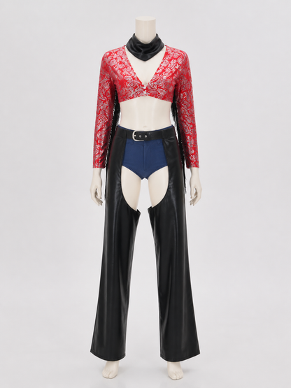Pirate Costume with Top and Wide-Leg Pants back view