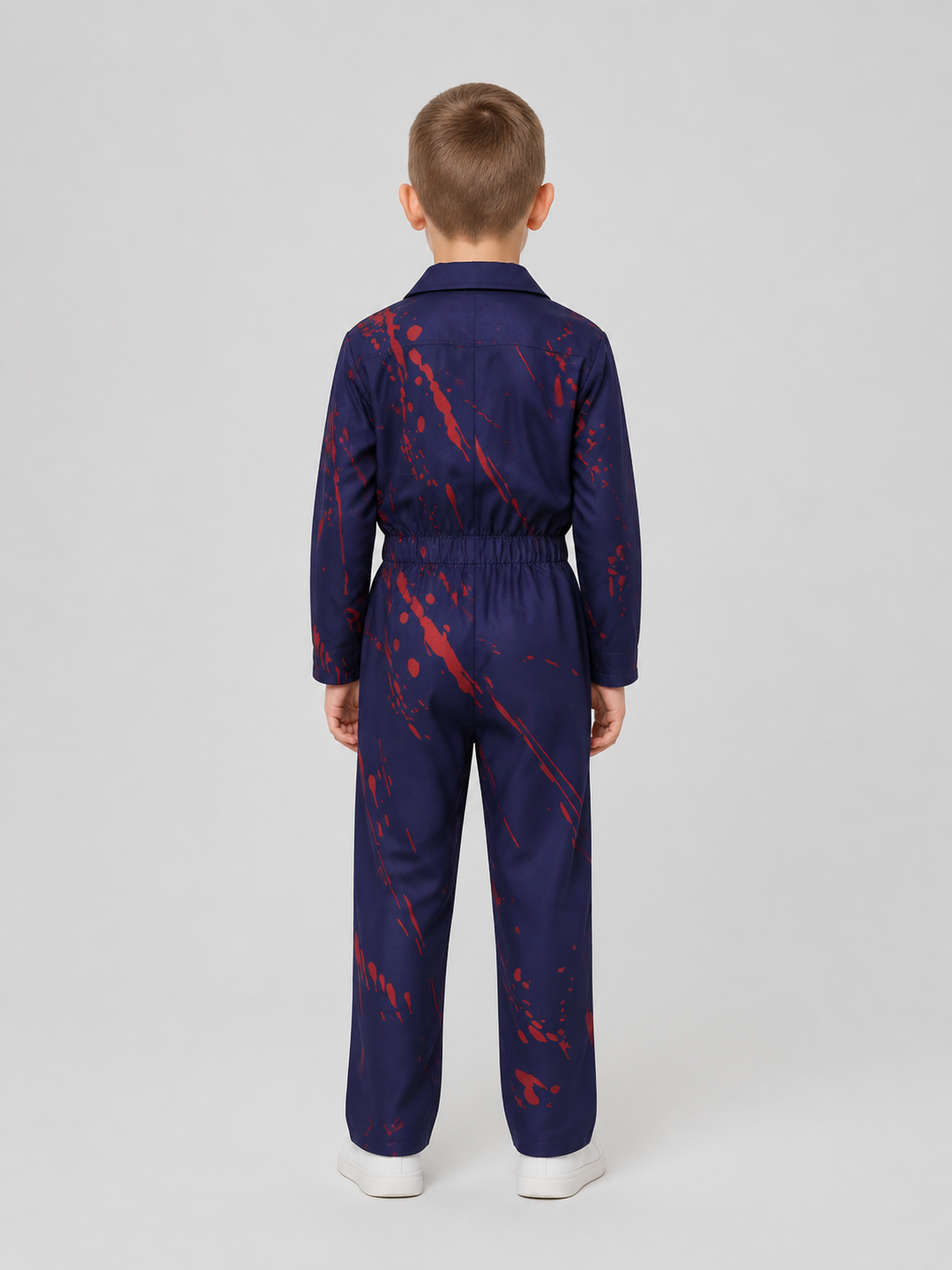 Michael cosplay costume, bloody work jumpsuit back view