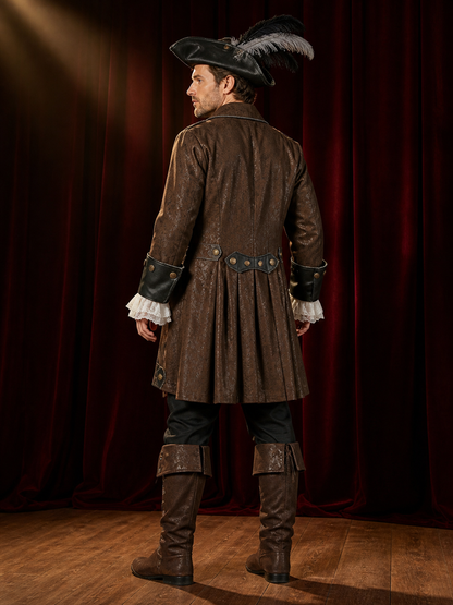 Captain Jack-Style Pirate Costume for Halloween Cosplay back view