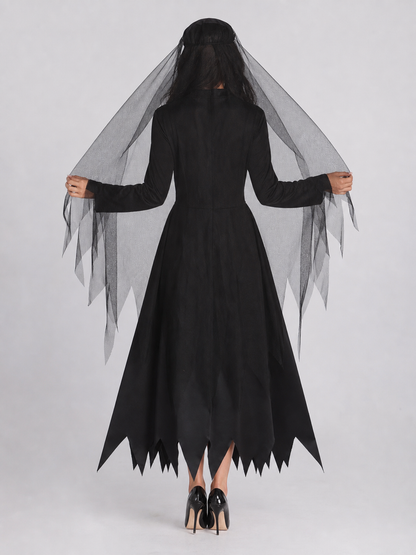 Gothic Adult Hooded Cloak with Veil