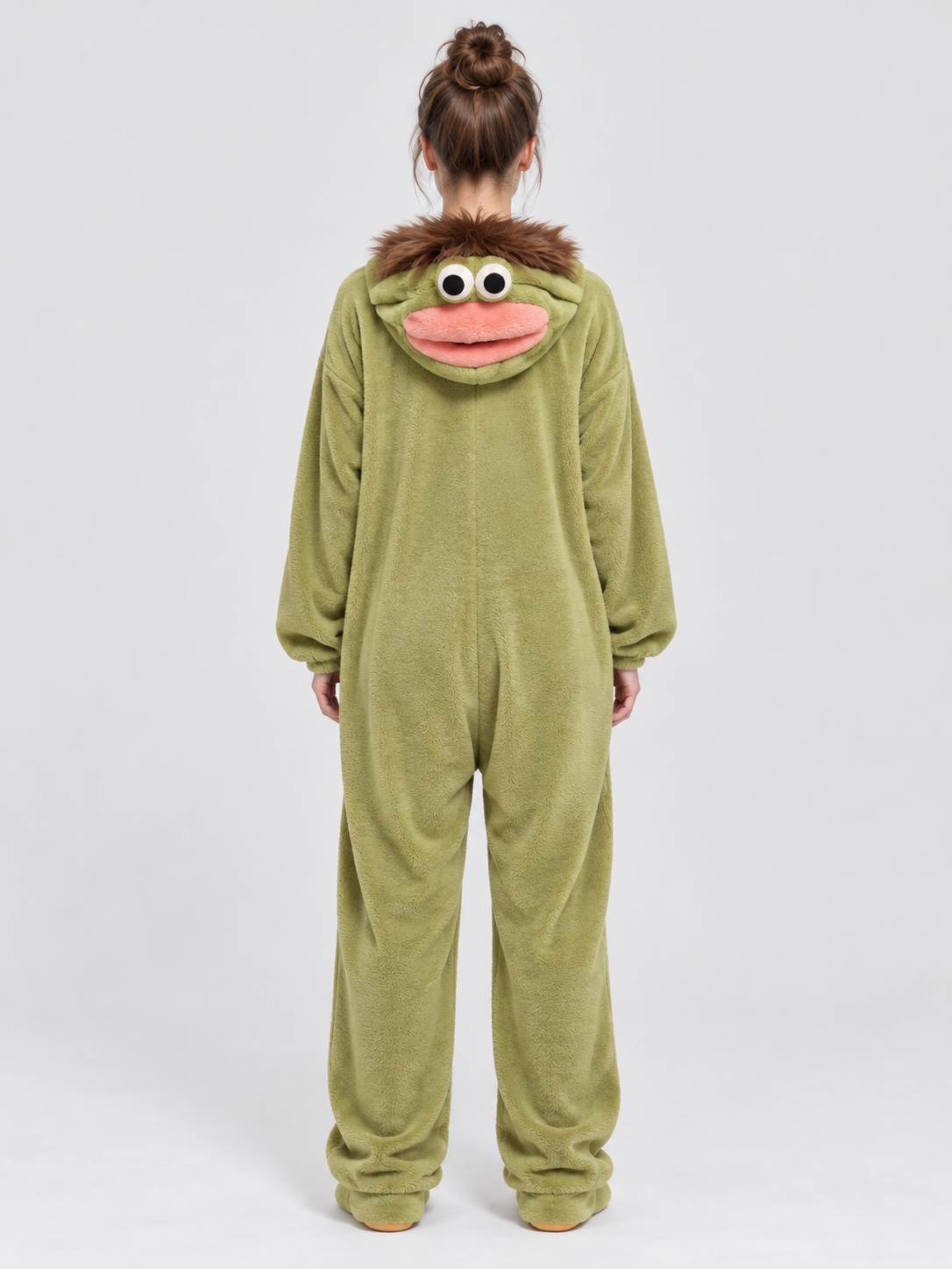 Green Home Jumpsuit Pajama with Cartoon Face
