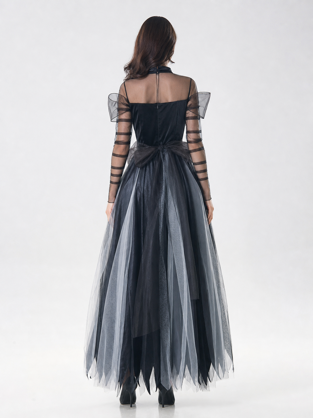 Gothic Witch Costume Dress with Full Skirt