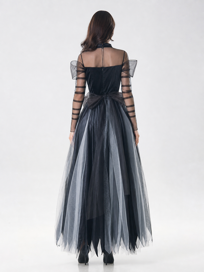 Gothic Witch Costume Dress with Full Skirt