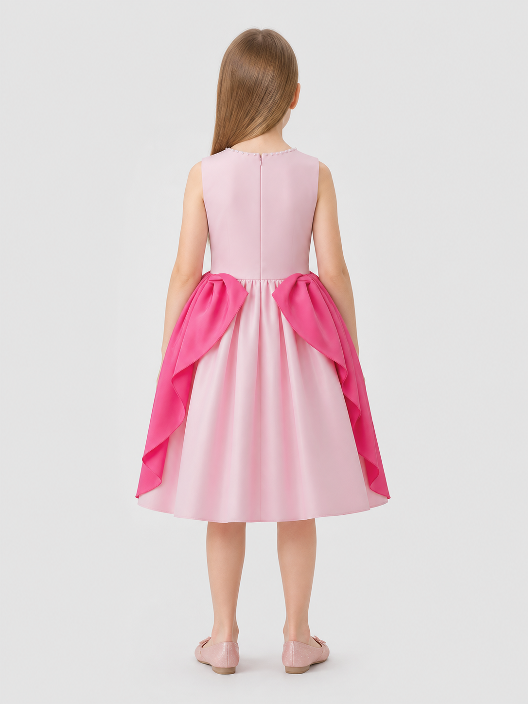 Children’s Party Dress with a Full Skirt and Large Bow