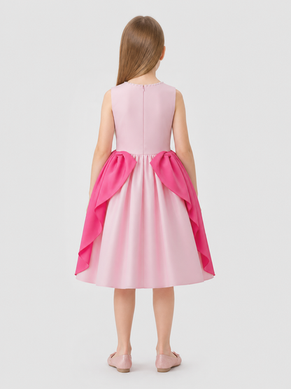 Children’s Party Dress with a Full Skirt and Large Bow