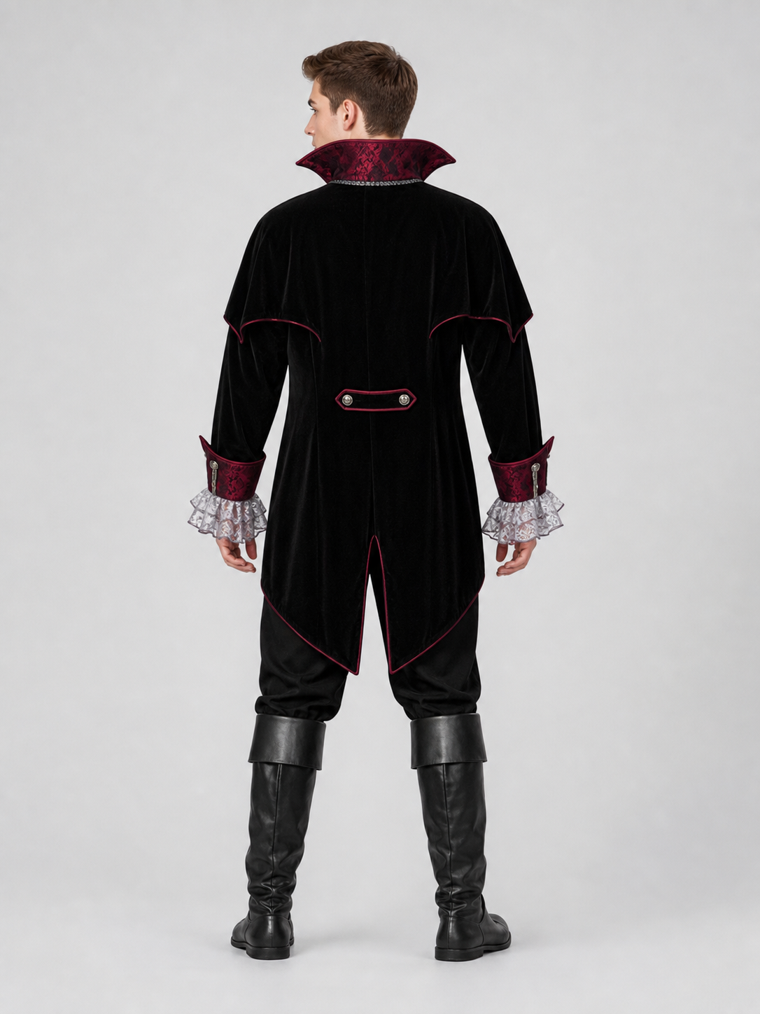 Gothic-Style Vampire Costume with Top Hat