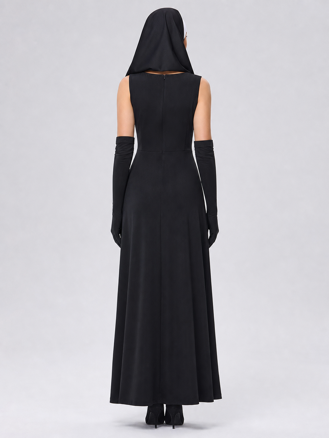 Gothic Long Dress Costume with a High Slit