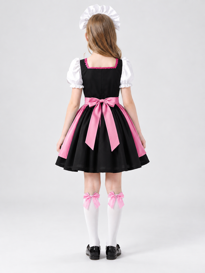 Bavarian-Style Children's Costume with Apron and Headpiece