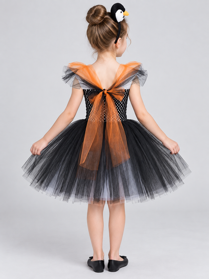 Kids' Penguin Carnival Costume with Headband and Bow