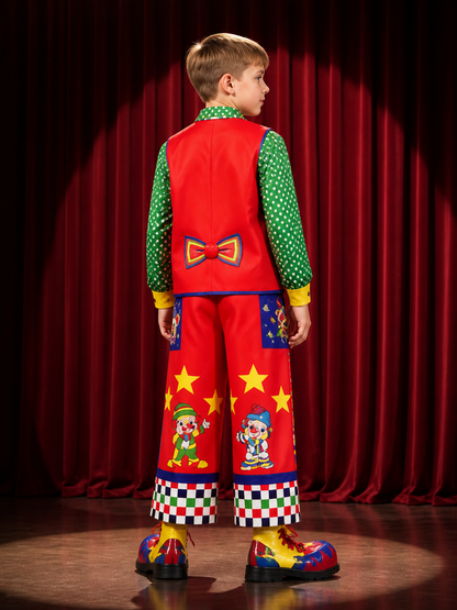 Circus Clown Costume Vest and Pants for Masquerades back view