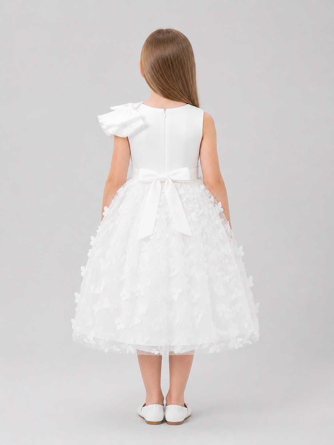 Full Princess Dress with Tulle Bows back view