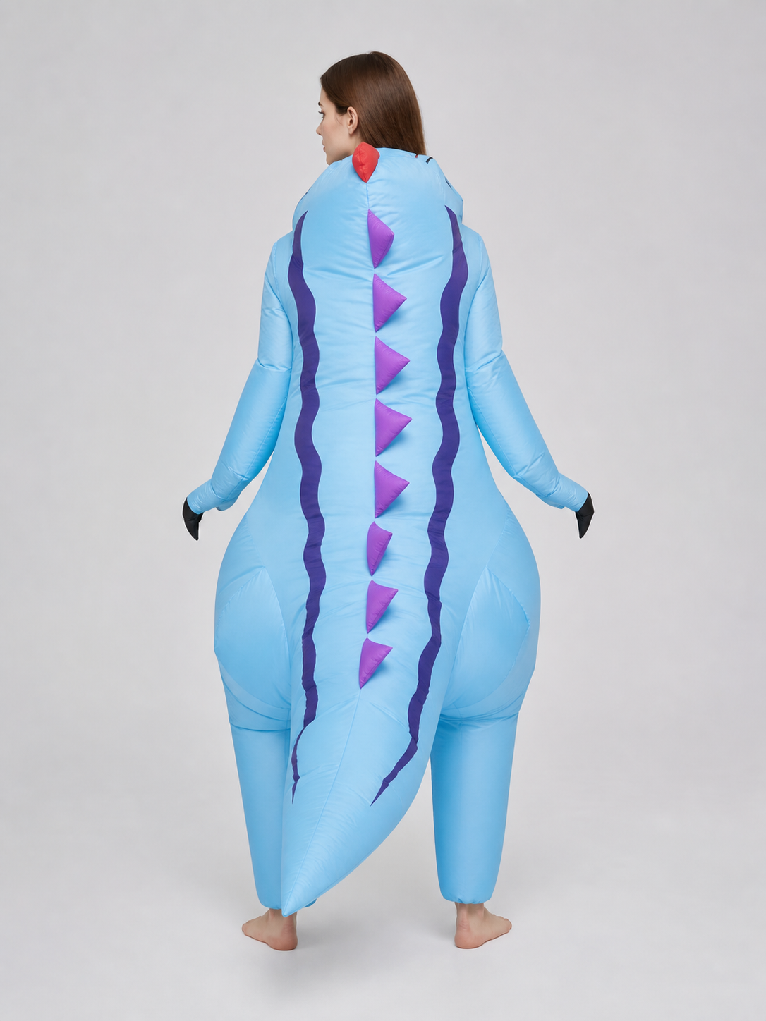 Inflatable dinosaur costume, blue, one size