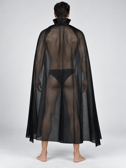 Vampire Carnival Costume: Black Cape, Chest Strap