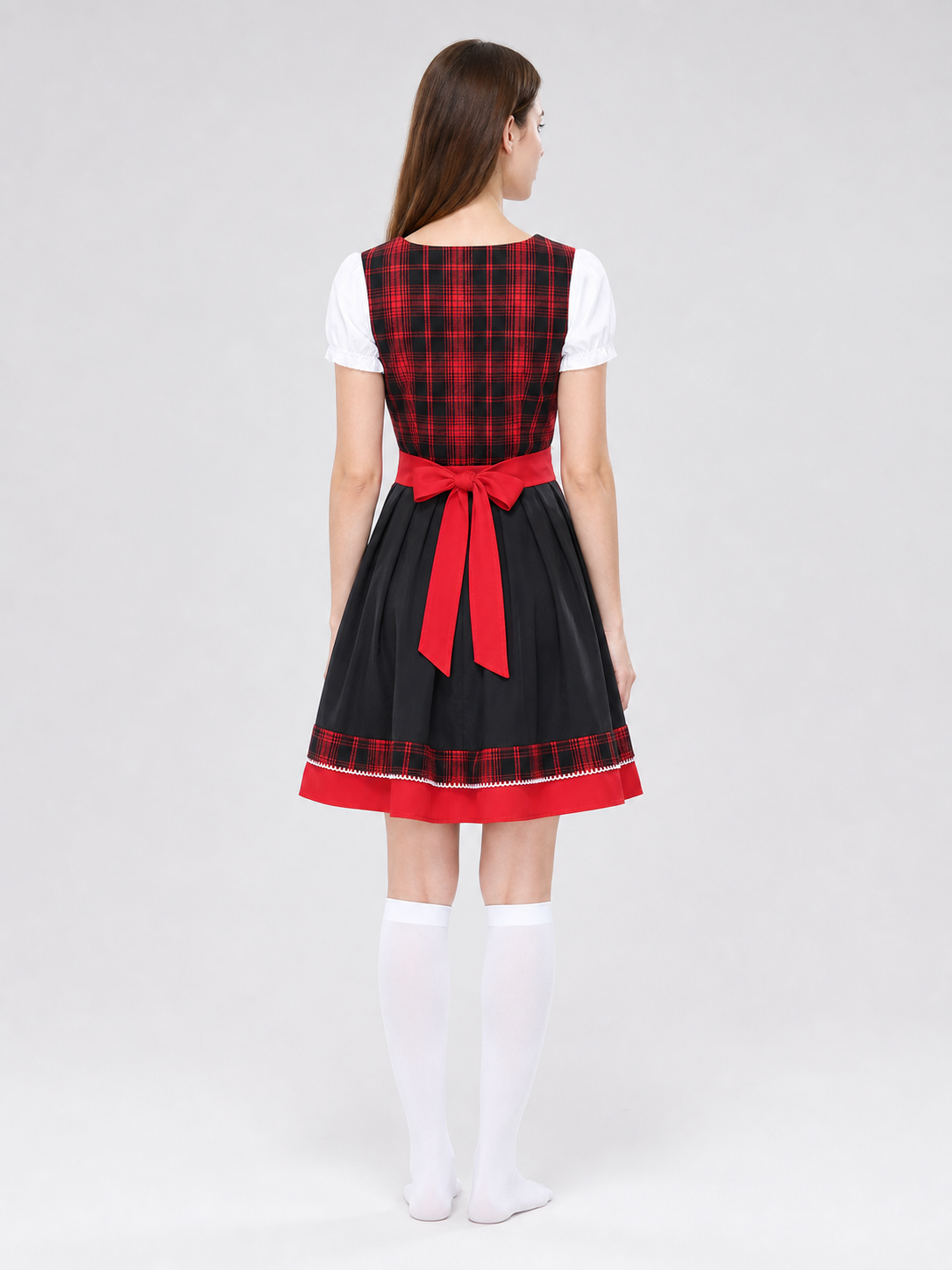 Plaid Oktoberfest-style costume dress