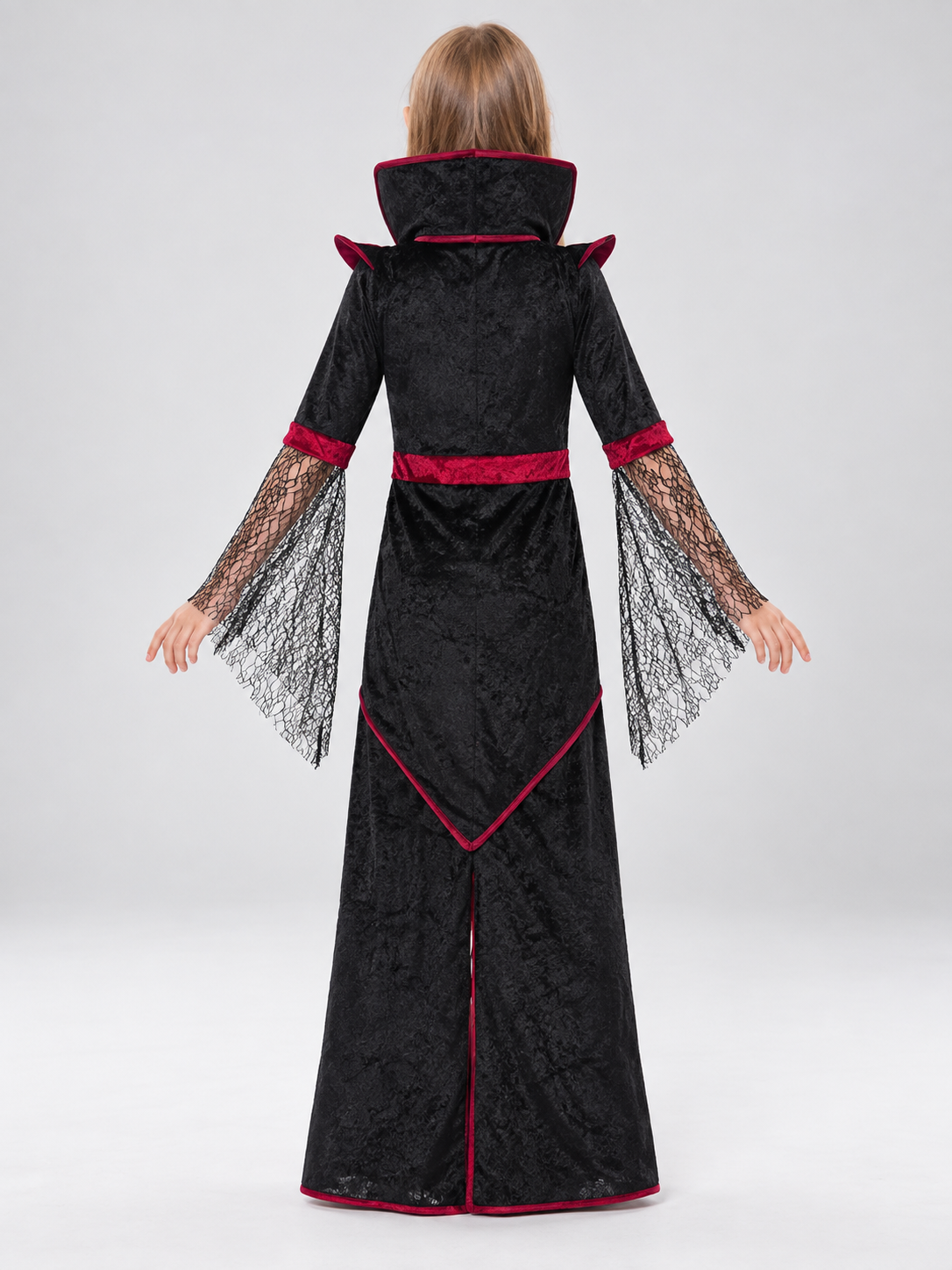 Gothic Carnival Costume with Collar and Medallion back view