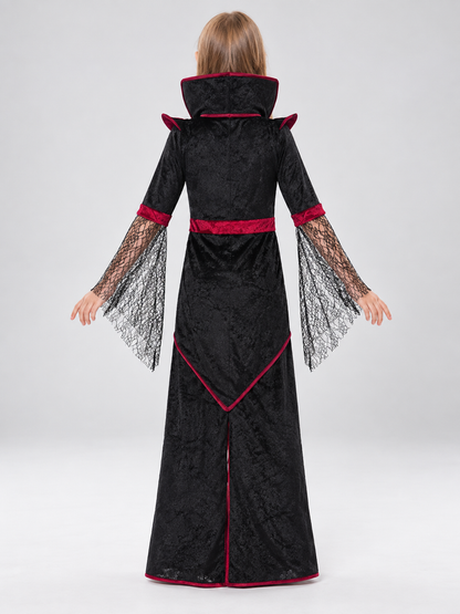 Gothic Carnival Costume with Collar and Medallion back view