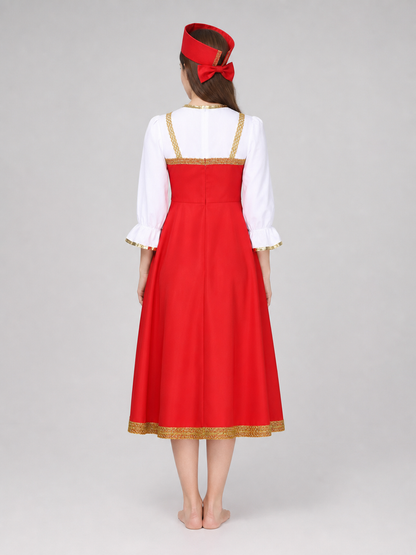 Russian Folk Costume Dress with Hat