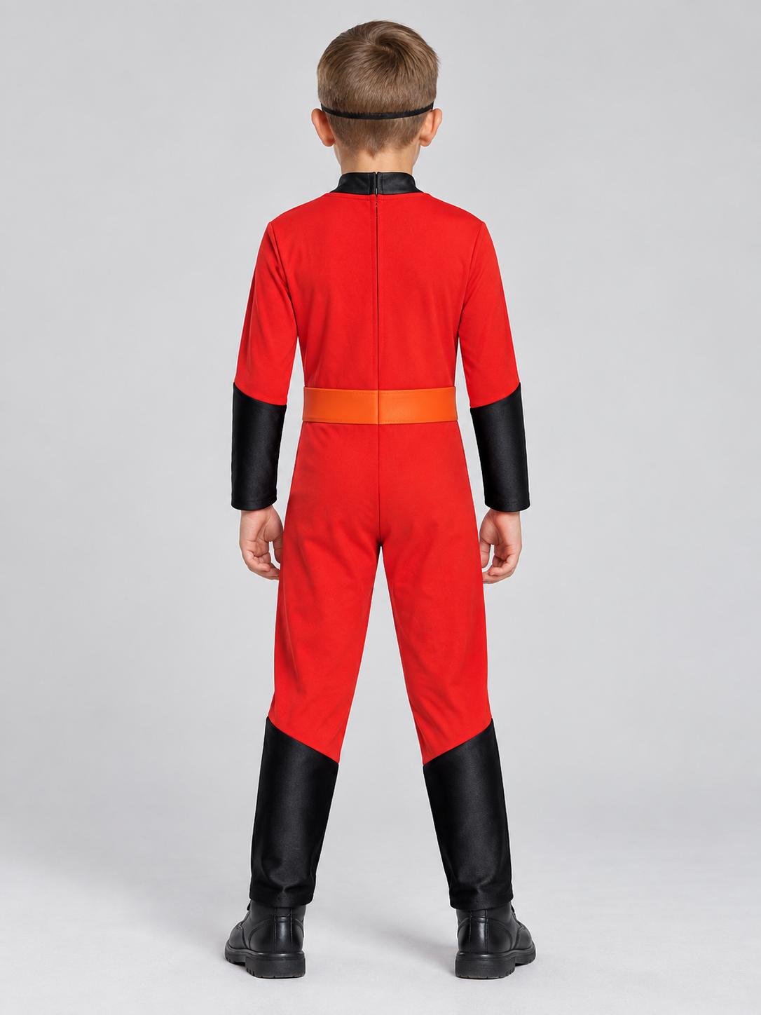Kids' Superhero Costume Red with Half-Mask and Belt