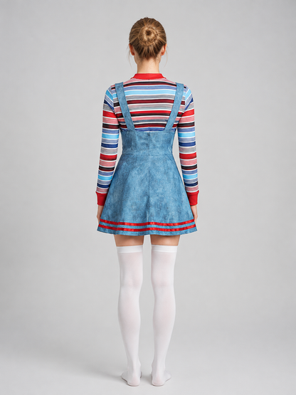 Chucky-Style Costume with Overall Skirt