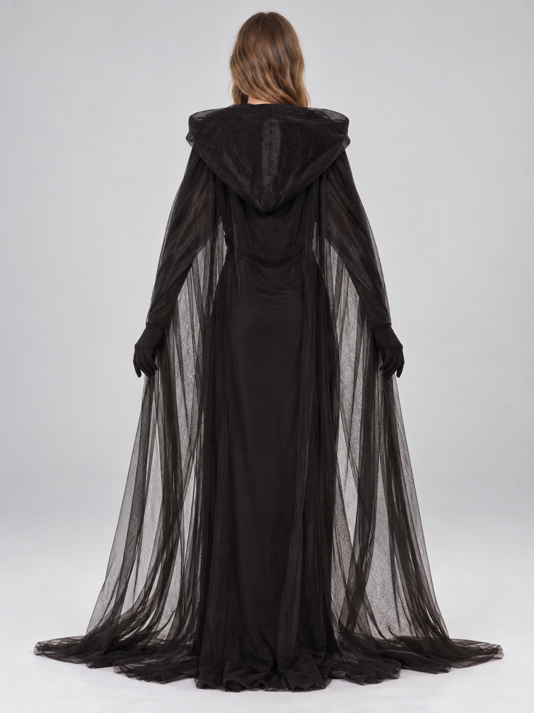 Vampire Costume with Cape and Gloves