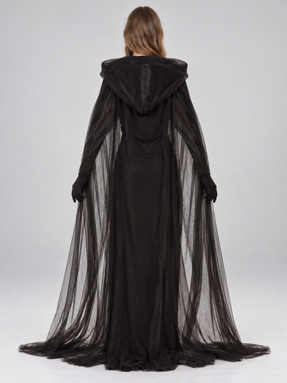 Vampire Costume with Cape and Gloves
