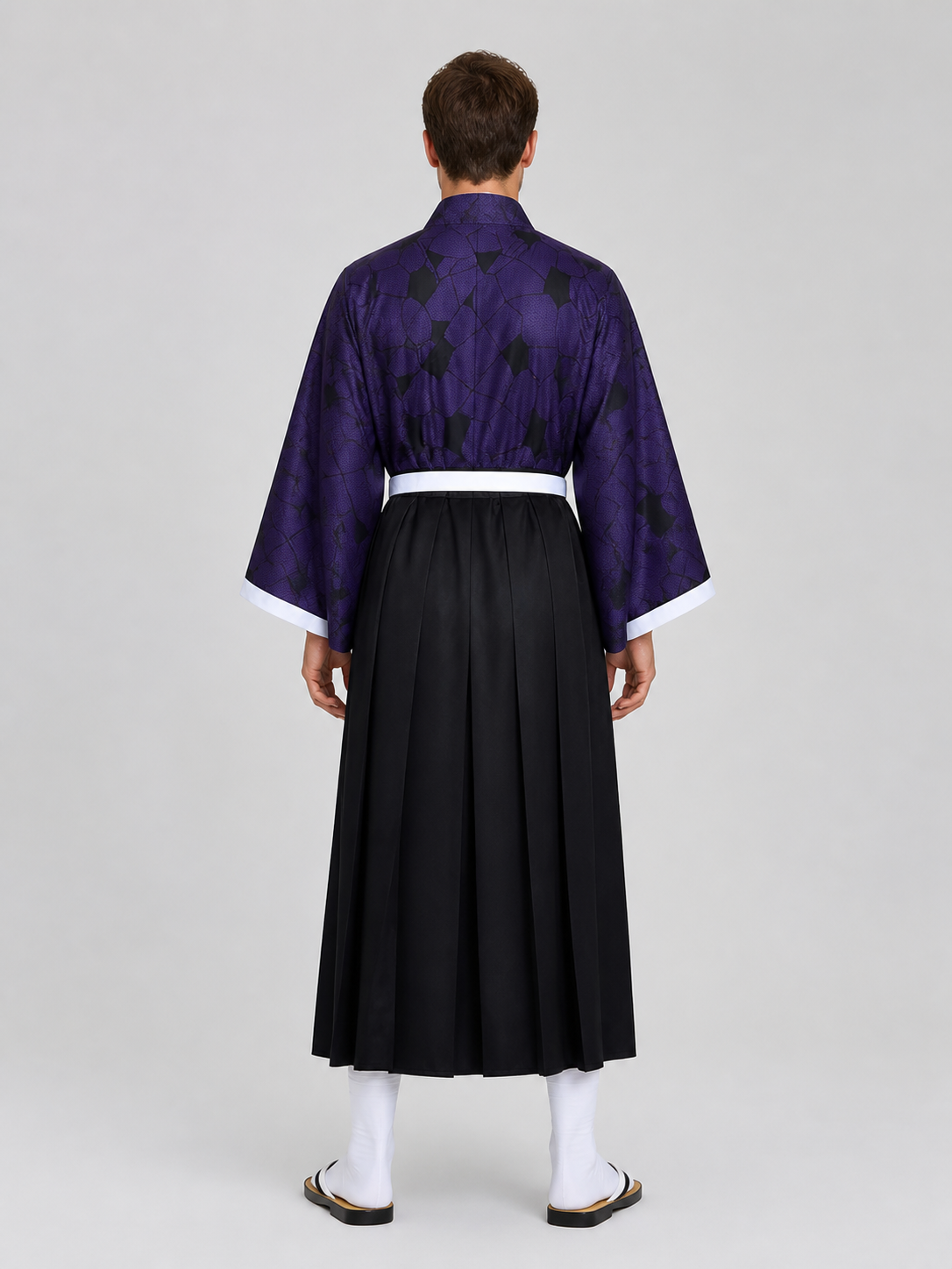 Kokushibo Cosplay Costume: Haori, Yukata, Kimono back view