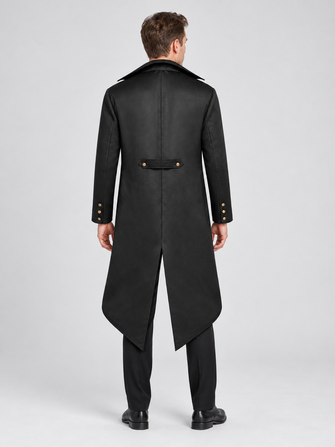 Black Long Tailcoat with Gold Buttons