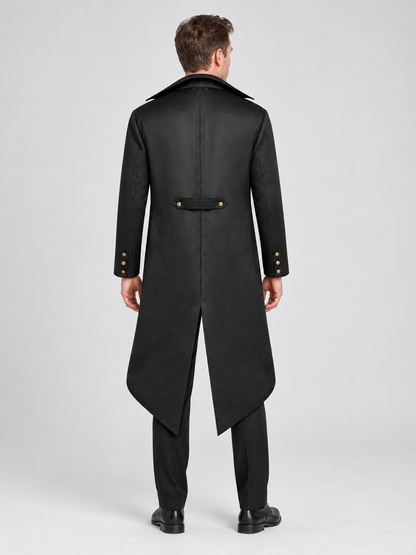 Black Long Tailcoat with Gold Buttons