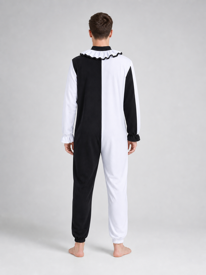 Clown Costume: Black and White Jumpsuit