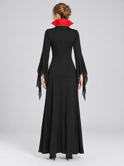 Gothic Carnival Dress with Red Lacing back view