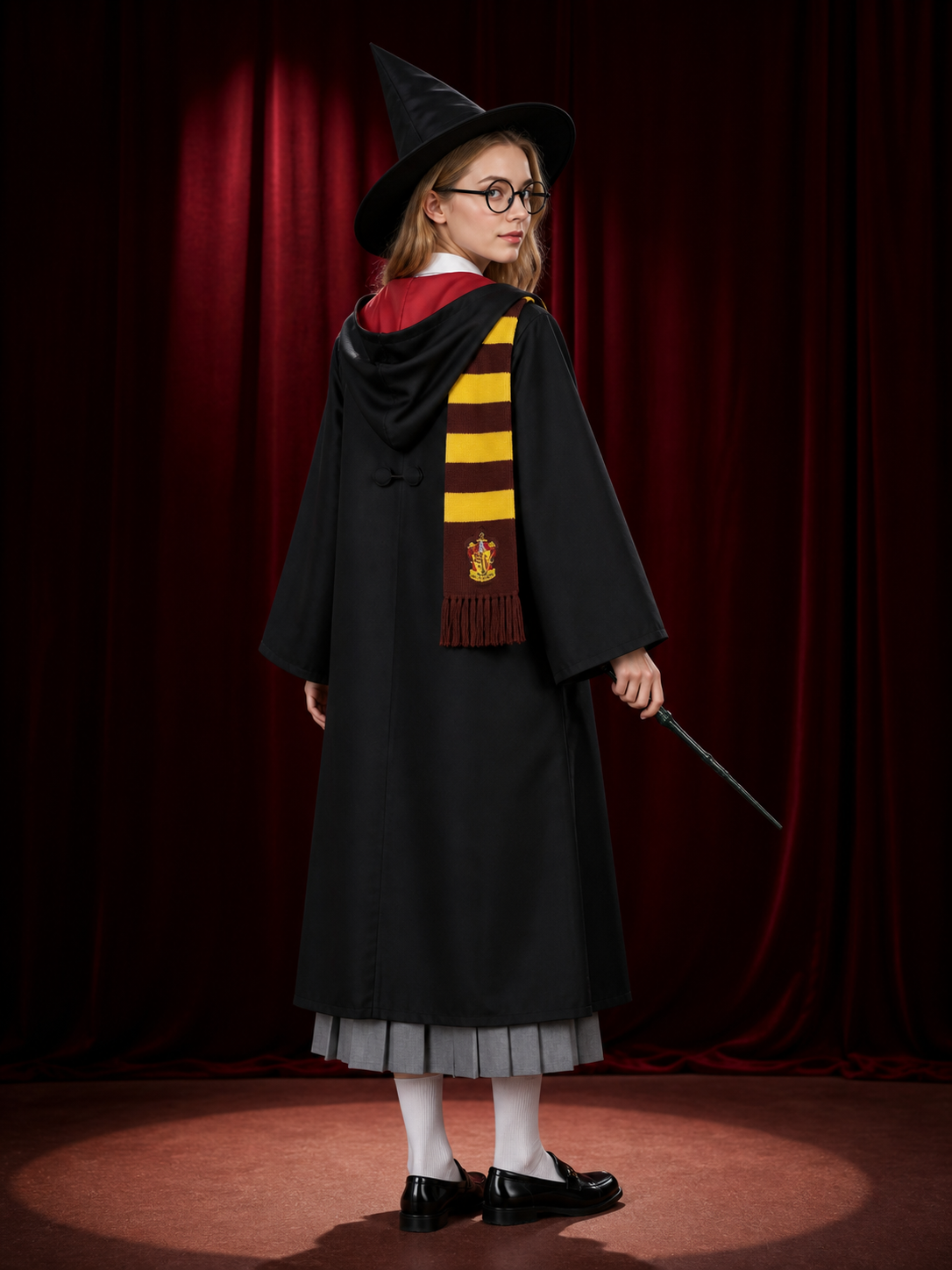 8-Piece Wizard Robe Costume for Carnival and Halloween back view