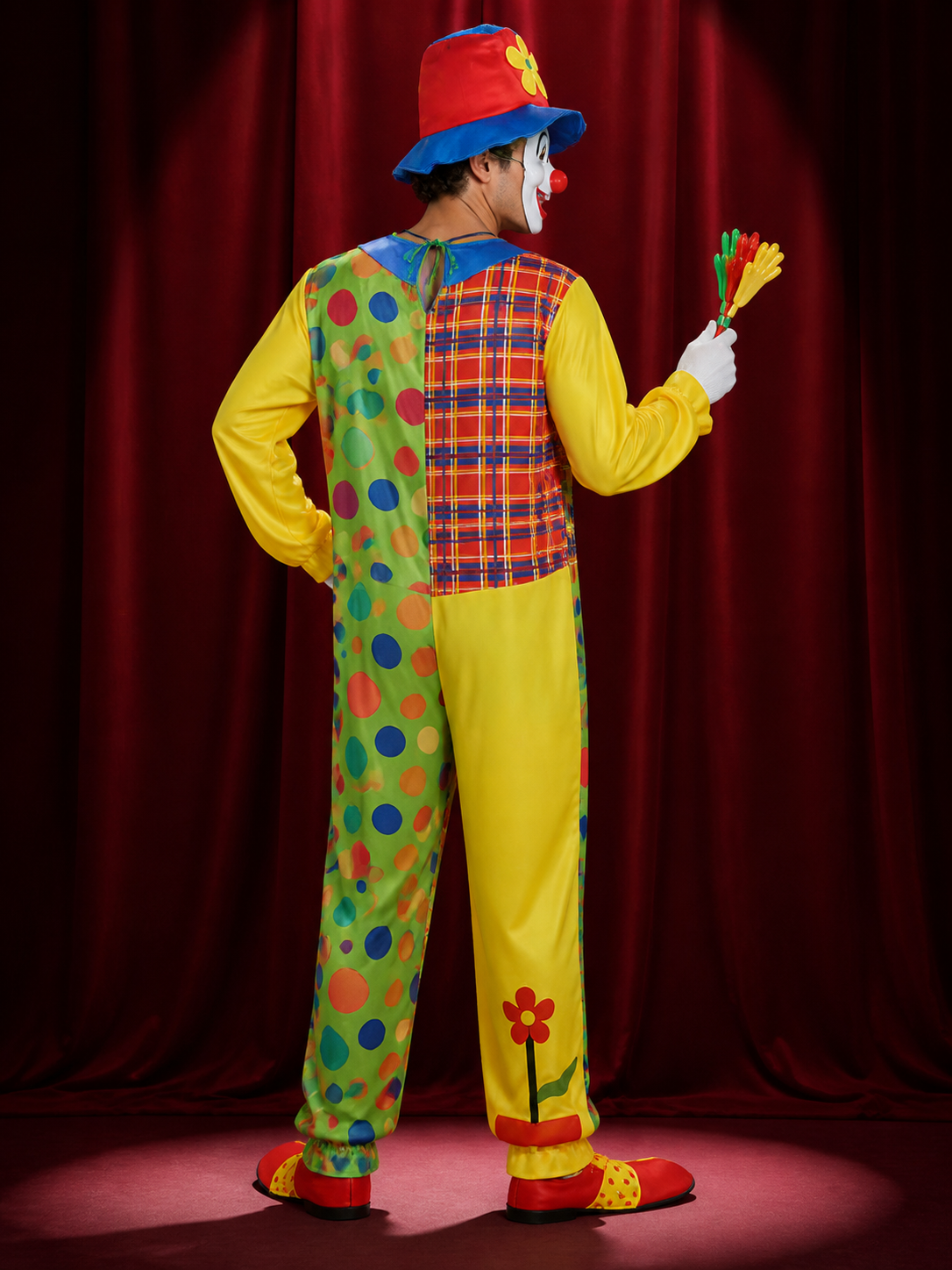 Printed Clown Jumpsuit for Cosplay and Carnival