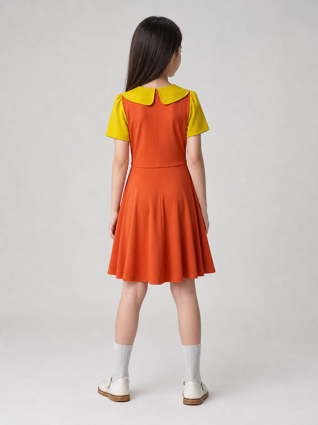 Children’s Carnival Dress with Bright Color-Block Design