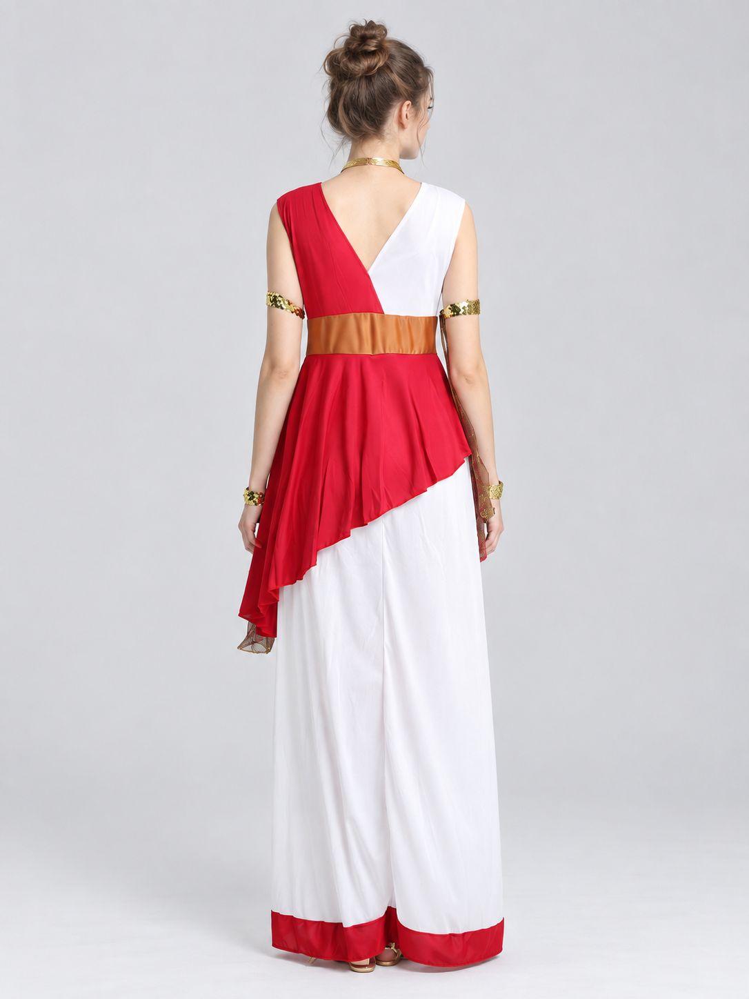 Carnival Dress with Red Asymmetrical Draping