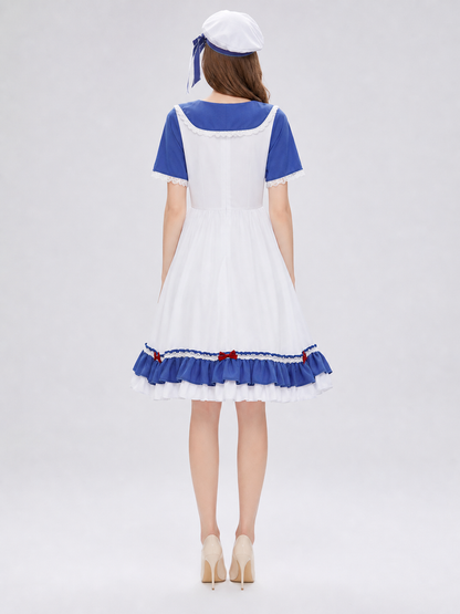 Cosplay Dress Costume with a Bow and Ruffles