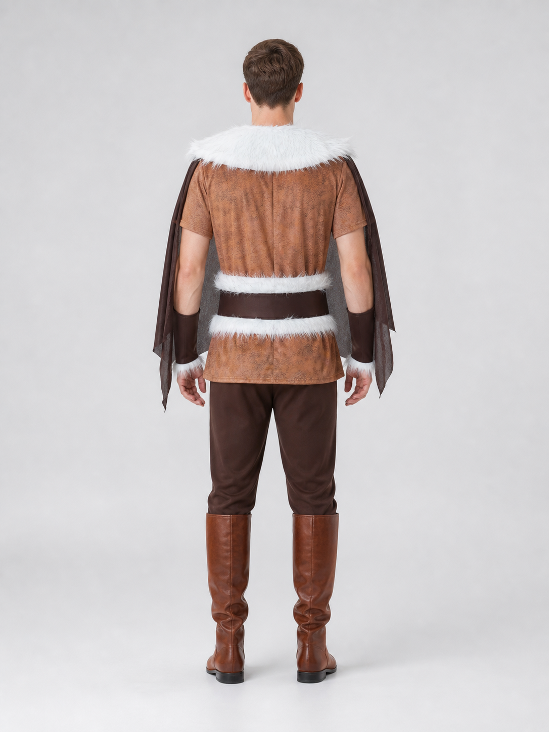 Medieval costume with cloak, belt, and boots