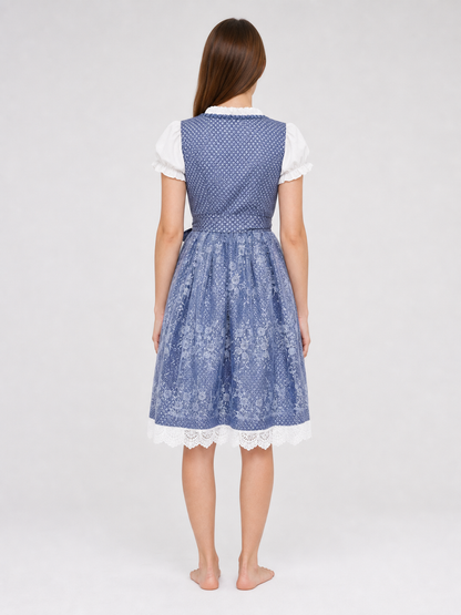 Alpine-Style Dirndl Dress with Lace-Up Front