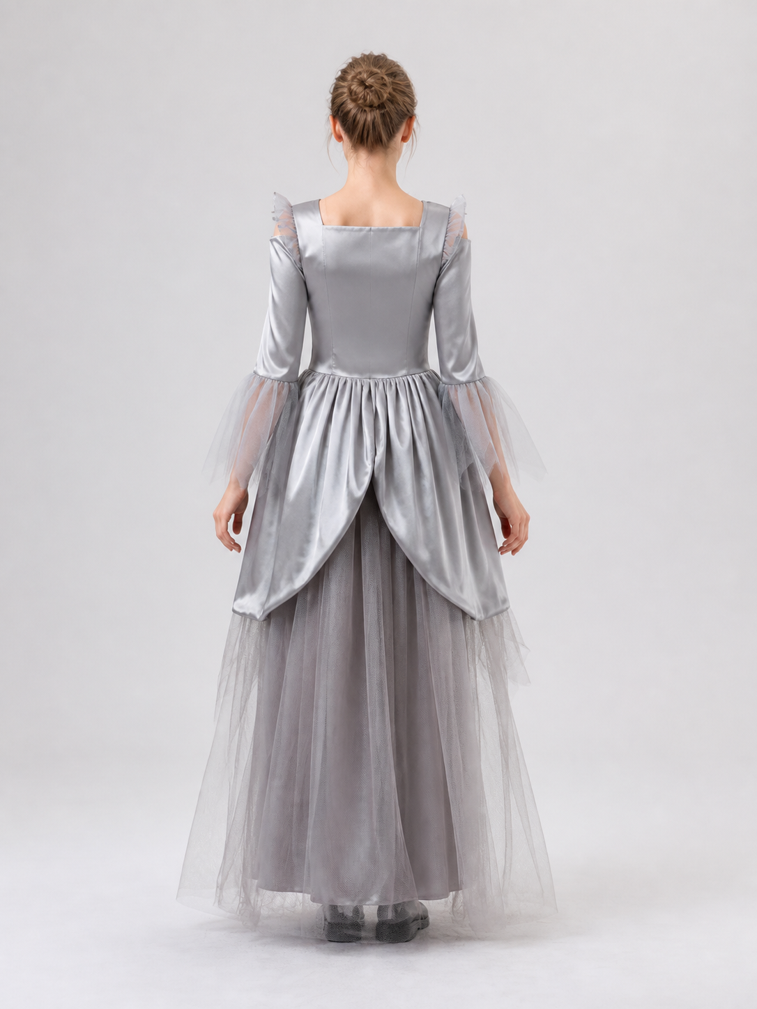 Halloween Cosplay Dress, Gothic, Gray back view