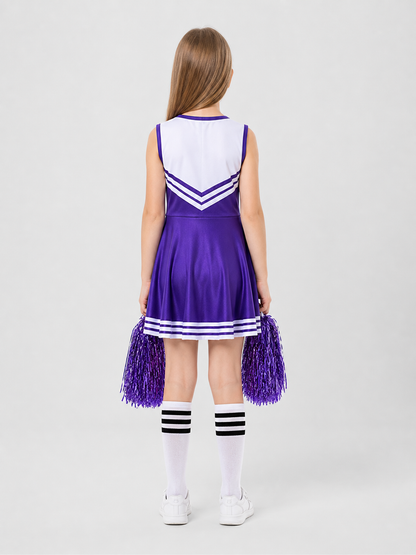Sleeveless Cheerleading Dress with Stripes back view