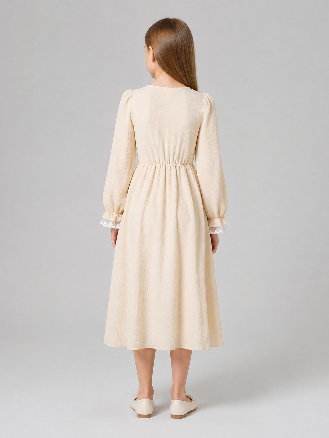 Long Dress with Corset Panel and Lacing back view