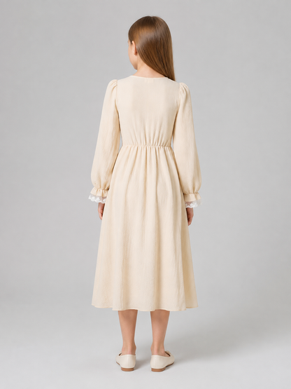Long Dress with Corset Panel and Lacing back view