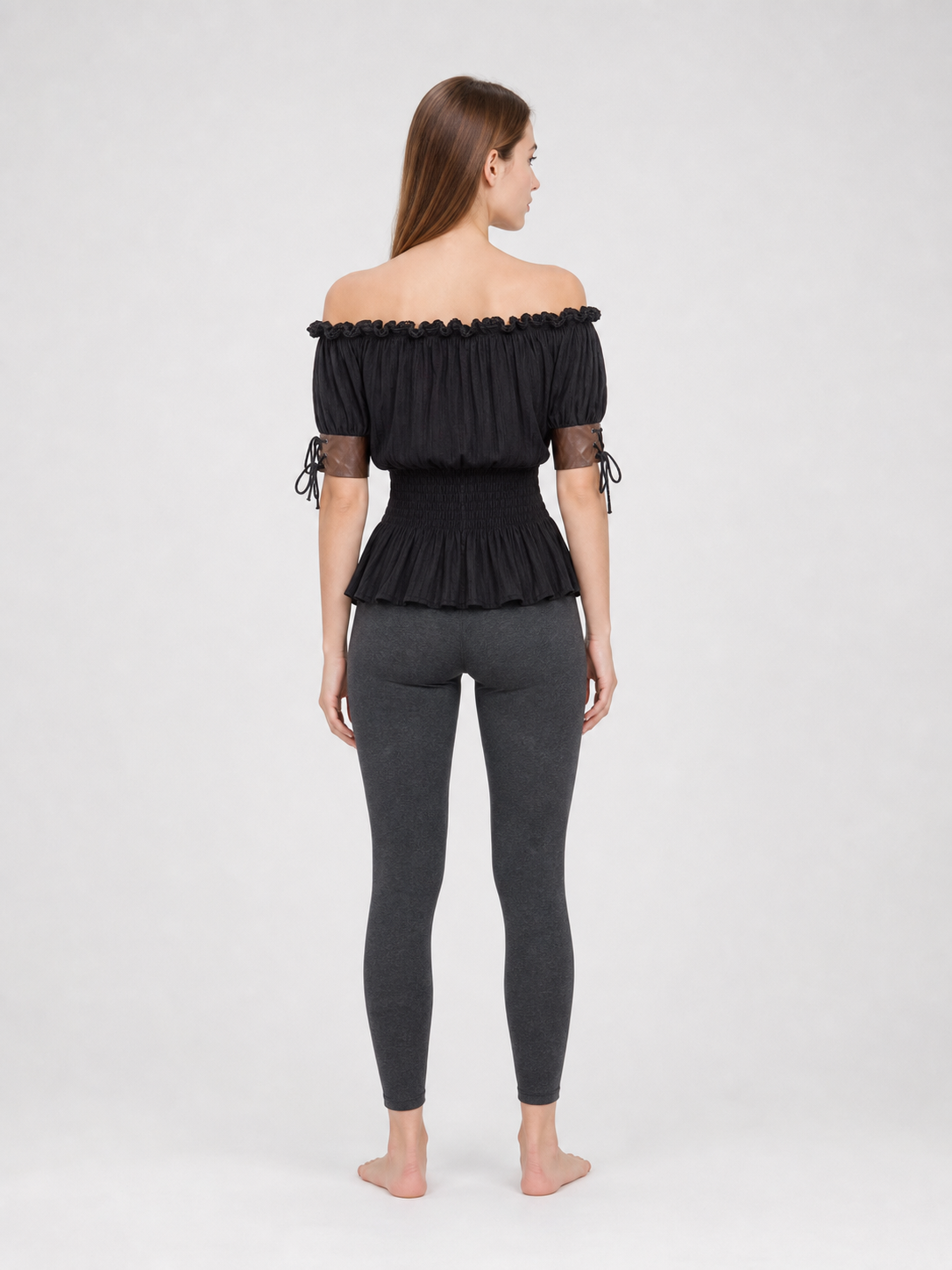 Gothic Off-the-Shoulder Lace-Up Top
