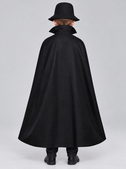 Carnival Cape with Black Hat and Gold Trim