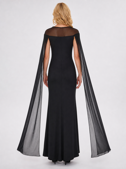 Gothic costume dress with cape for cosplay