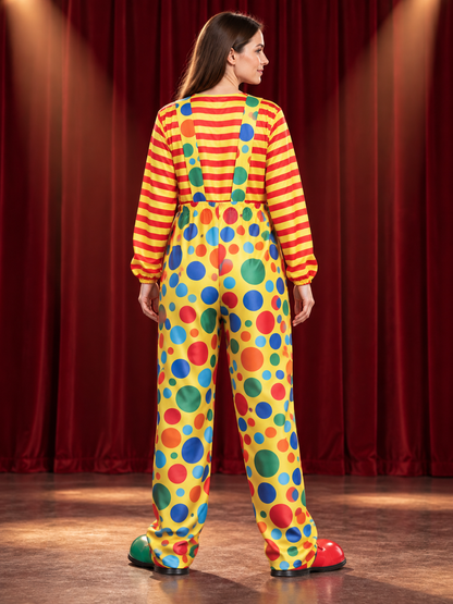 Adult Clown Costume with Suspenders