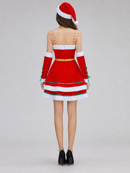 New Year's Carnival Costume Dress with Bows